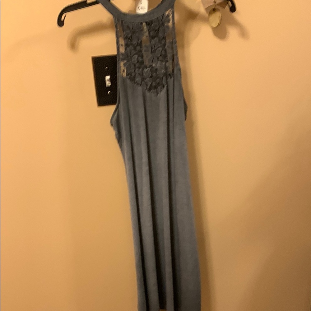 Elegant Blue Lace Dress